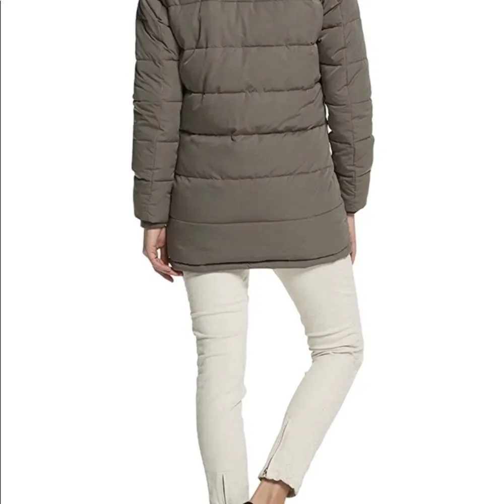 Maison Scotch Hooded Puffer Coat in Cream